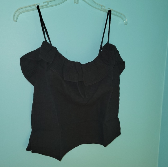 NWT J. Crew Black Ruffle Cami Tank-Top sz. XXS - Picture 3 of 5